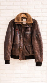 Giacca in pelle Gipsy con colletto removibile