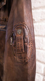 Giacca in pelle Gipsy con colletto removibile